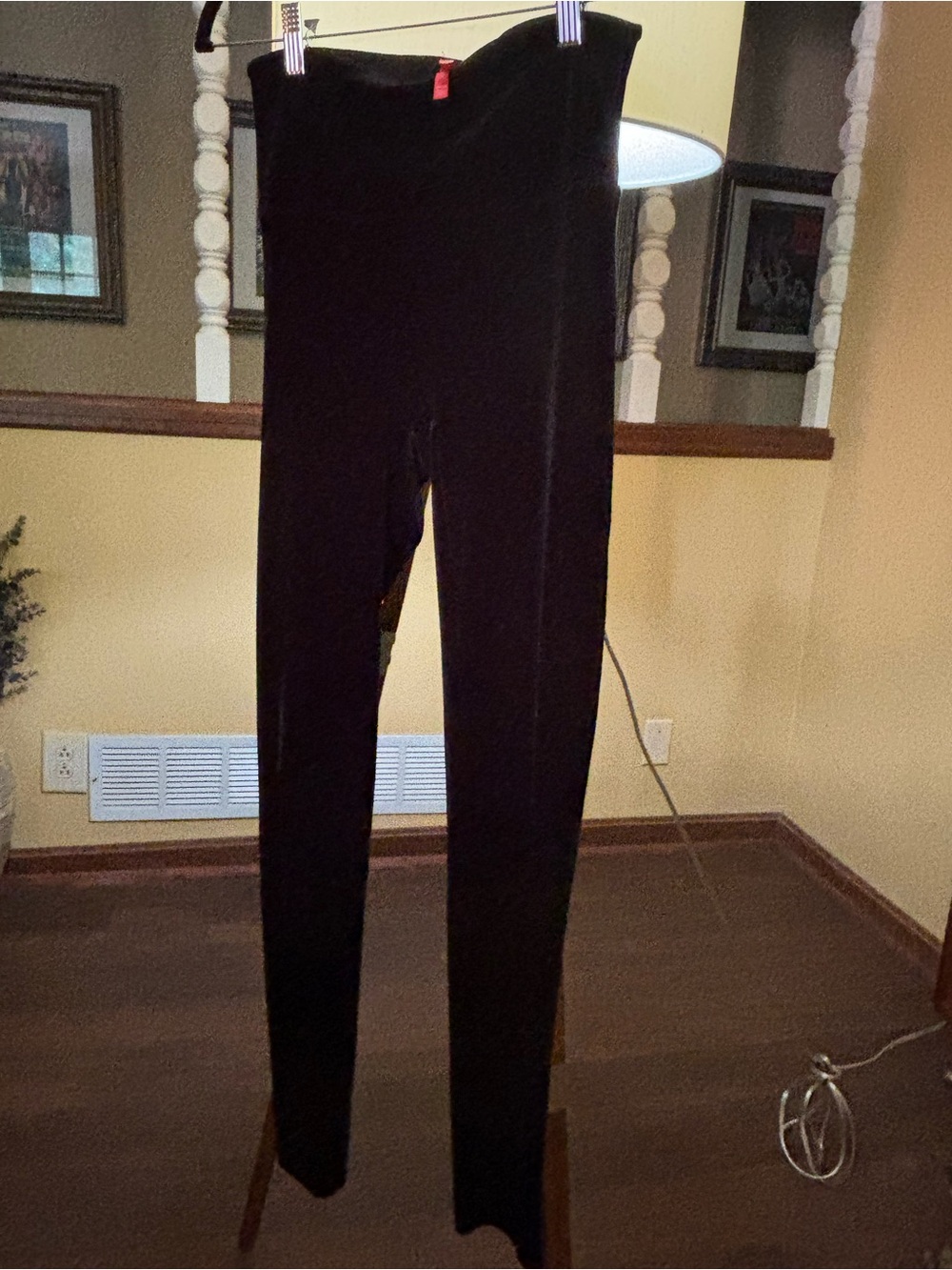 H&M Black Velvet High-Rise Stretch Leggings